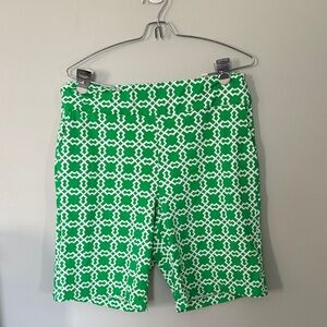 Katherine Way Vibrant Green Geometric Shorts